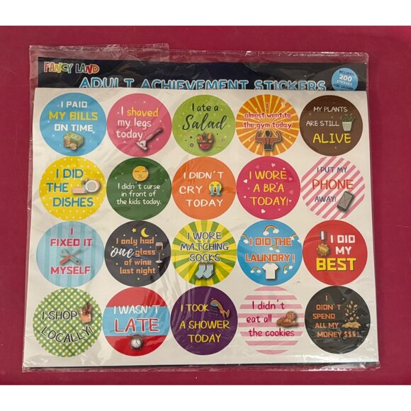 Adult Achievement Stickers For Grown-Ups  200 Reward Stickers For Fun & Motivati - Picture 1 of 4